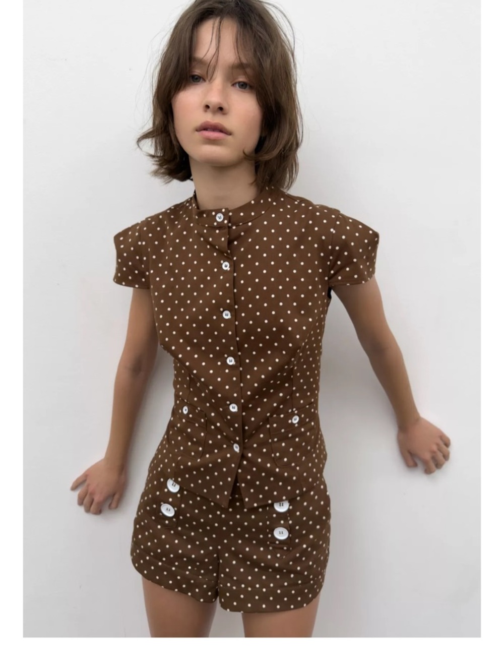 Zara POLKA DOT POPLIN TOP